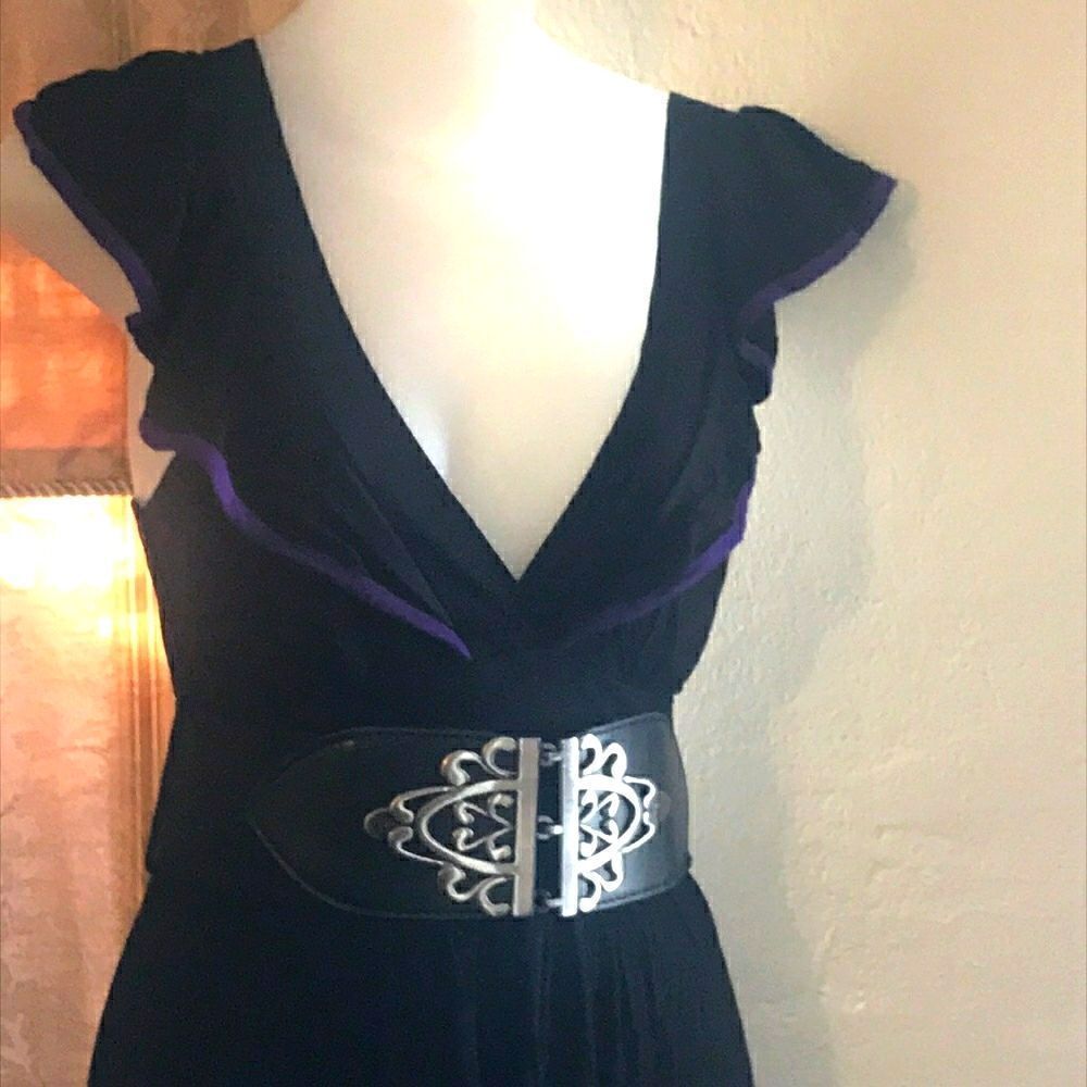 Vintage axis Black and Purple Dress Size S